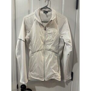Athleta Women's Jacket Full Zip White Medium Zip Up Pockets NWOT